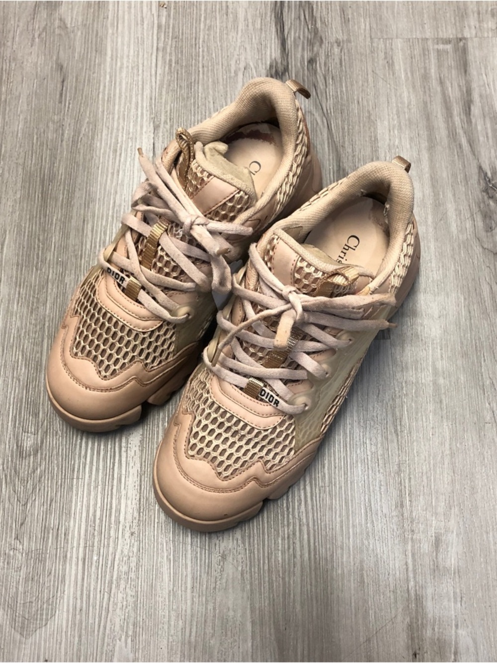 Dior Women's Sneakers in Light Beige Mesh & Leather - Picture 2 of 5